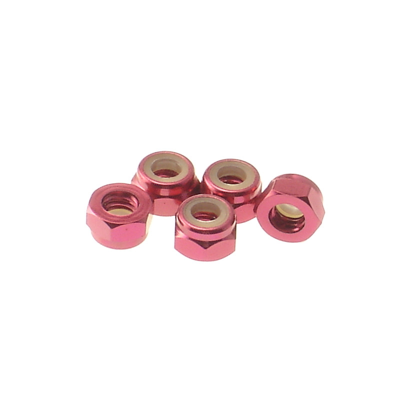  4mm Alloy Nylon Nut  [Red] - 69228 - HIRO SEIKO