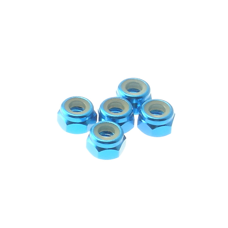  4mm Alloy Nylon Nut  [TAMIYA-Blue] - 69225 - HIRO SEIKO