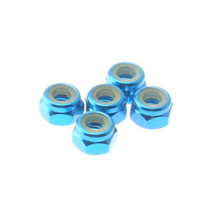  4mm Alloy Nylon Nut  [TAMIYA-Blue] - 69225 - HIRO SEIKO