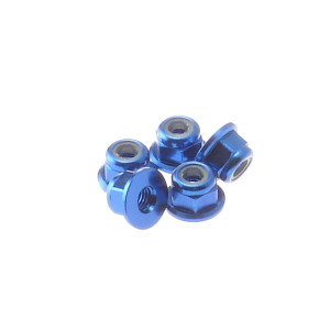  3mm Alloy Flange Nylon Nut  [YOKOMO-Blue] - 69238 - HIRO SEIKO