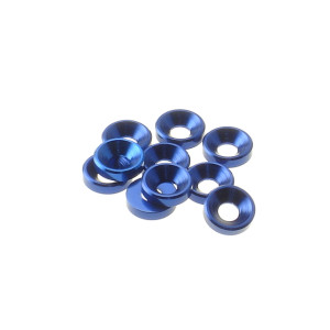  3mm Alloy Countersunk Washer  [YOKOMO-Blue] - 69250 - HIRO SEIKO