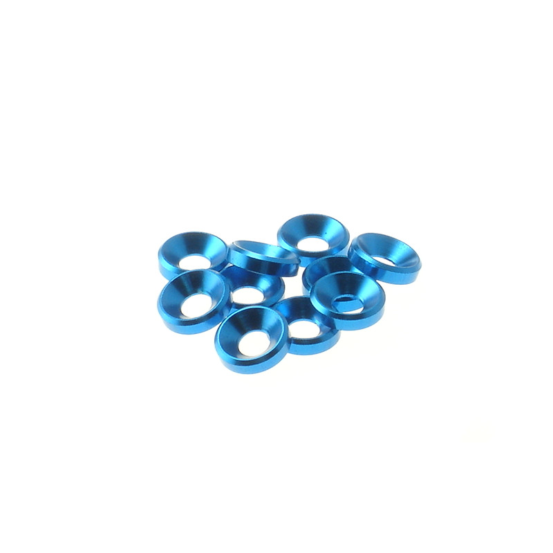  4mm Alloy Countersunk Washer  [TAMIYA-Blue] - 69255 - HIRO SEIKO