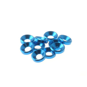 4mm Alloy Countersunk Washer  [TAMIYA-Blue] - 69255 - HIRO SEIKO