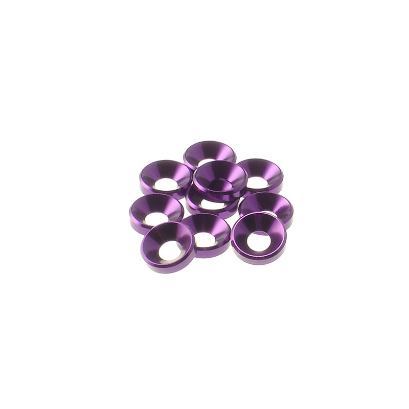  4mm Alloy Countersunk Washer  [Purple] - 69257 - HIRO SEIKO