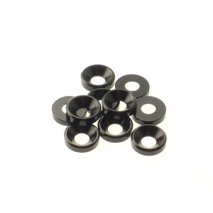  4mm Alloy Countersunk Washer  [Black] - 69259 - HIRO SEIKO