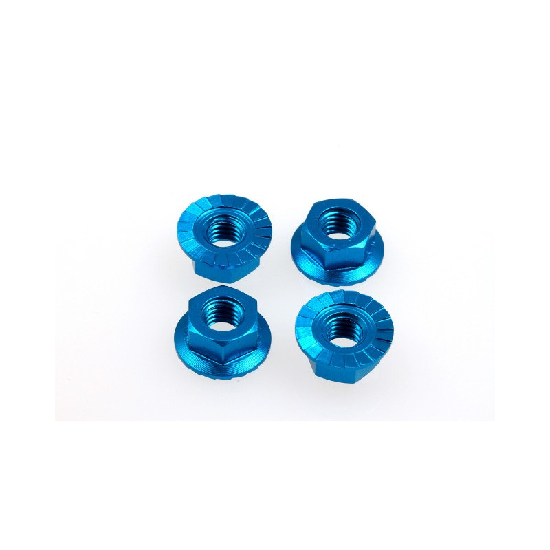  4mm Alloy Serrated Wheel Nut  [T-Blue] - 69591 - HIRO SEIKO