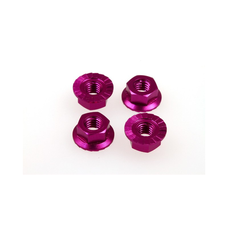  4mm Alloy Serrated Wheel Nut  [Purple] - 69593 - HIRO SEIKO
