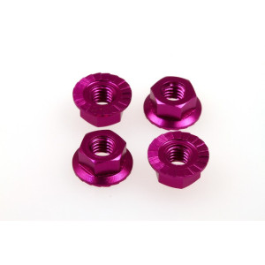  4mm Alloy Serrated Wheel Nut  [Purple] - 69593 - HIRO SEIKO