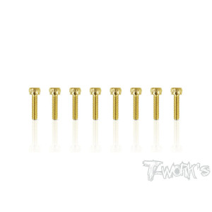 Screws GOLD CHC 2.5x10mm (8) - T-WORKS - GSS-2510H
