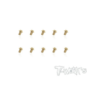 3mmx4mm Gold Steel UFO Screws (10pcs) - T-WORKS - GSS-304U