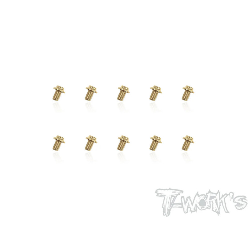 3mmx4mm Gold Steel UFO Screws (10pcs) - T-WORKS - GSS-304U