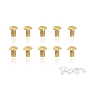 3mmx5mm Gold Button Head Screws (10pcs) - T-WORKS - GSS-305B