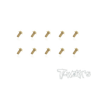 3mmx6mm Gold Steel UFO Screws (10pcs) - T-WORKS - GSS-306U