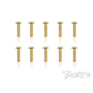 3mmx12mm Gold Button Head Screws (10pcs) - T-WORKS - GSS-312B