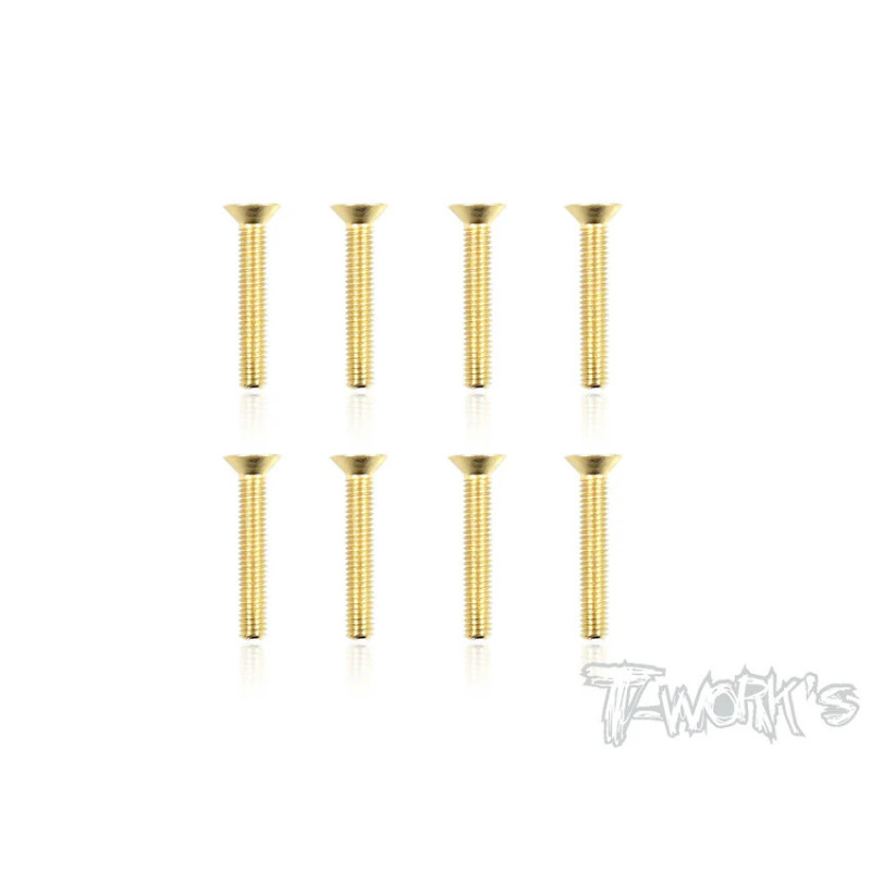 Screws GOLD FHC 3x18mm (8) - T-WORKS - GSS-318C