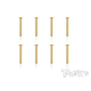 3mmx20mm Gold Button Head Screws (8pcs) - T-WORKS - GSS-320B