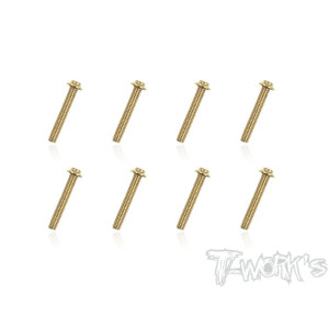 3mmx20mm Gold Steel UFO Screws (8pcs) - T-WORKS - GSS-320U