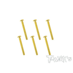 3mmx24mm Gold Button Head Screws (6pcs) - T-WORKS - GSS-324B