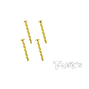 3mmx35mm Gold Button Head Screws (4pcs) - T-WORKS - GSS-335B