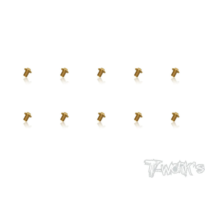 4mmx6mm Gold Steel UFO Screws (10pcs) - T-WORKS - GSS-406U