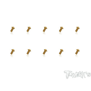 4mmx10mm Gold Steel UFO Screws (10pcs) - T-WORKS - GSS-410U