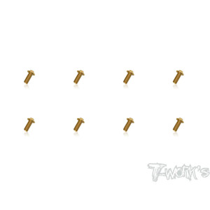 4mmx12mm Gold Steel UFO Screws (8pcs) - T-WORKS - GSS-412U