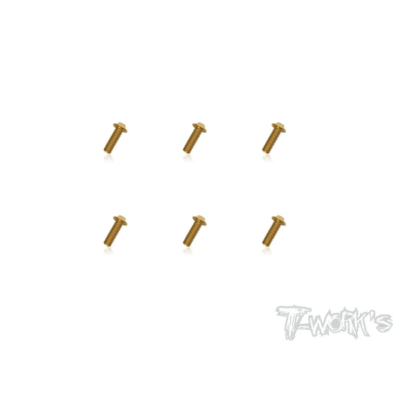 4mmx16mm Gold Steel UFO Screws (6pcs) - T-WORKS - GSS-416U
