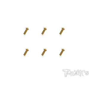 4mmx16mm Gold Steel UFO Screws (6pcs) - T-WORKS - GSS-416U