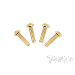 4mmx18mm Gold Steel Button Head Screws (4pcs) - T-WORKS - GSS-418B