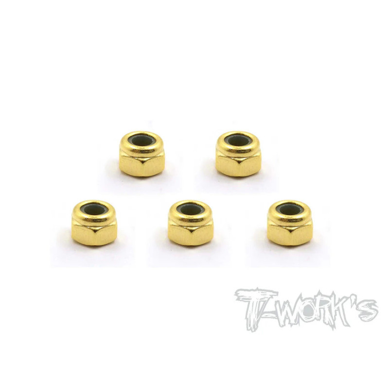 Golden Plated M4 Lock Nuts (5pcs.) - T-WORKS - GSS-4LN