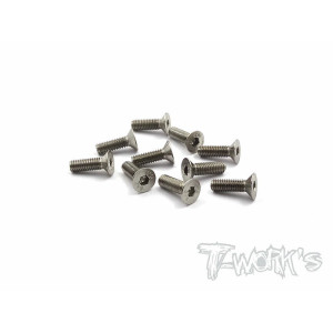 Screws NICKEL FHC 3x10mm (10) - T-WORKS - NSS-310C