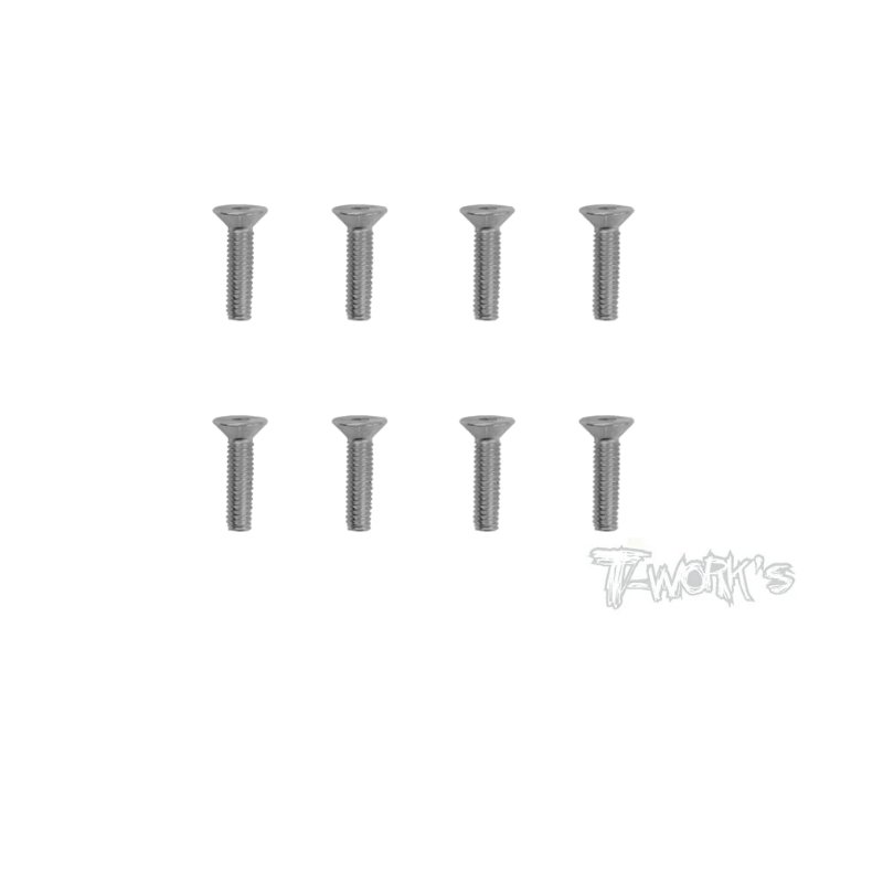 Screws NICKEL FHC 4x16mm (8) - T-WORKS - NSS-416C