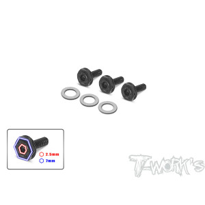 Steel Low Profile Clutch Screw 3pcs.  - T-WORKS - TG-073