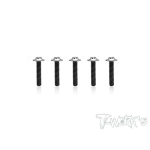 3mm x 18mm 64 Titanium Hex. UFO Screw 5pcs. - T-WORKS - TSS-318U-5