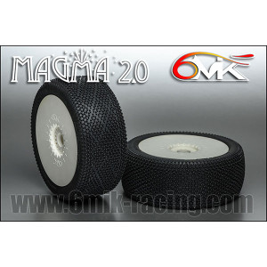 Pneus TT 1/8 Magma 2.0 - XS collés sur jantes (2) - 6MIK - TU16XS