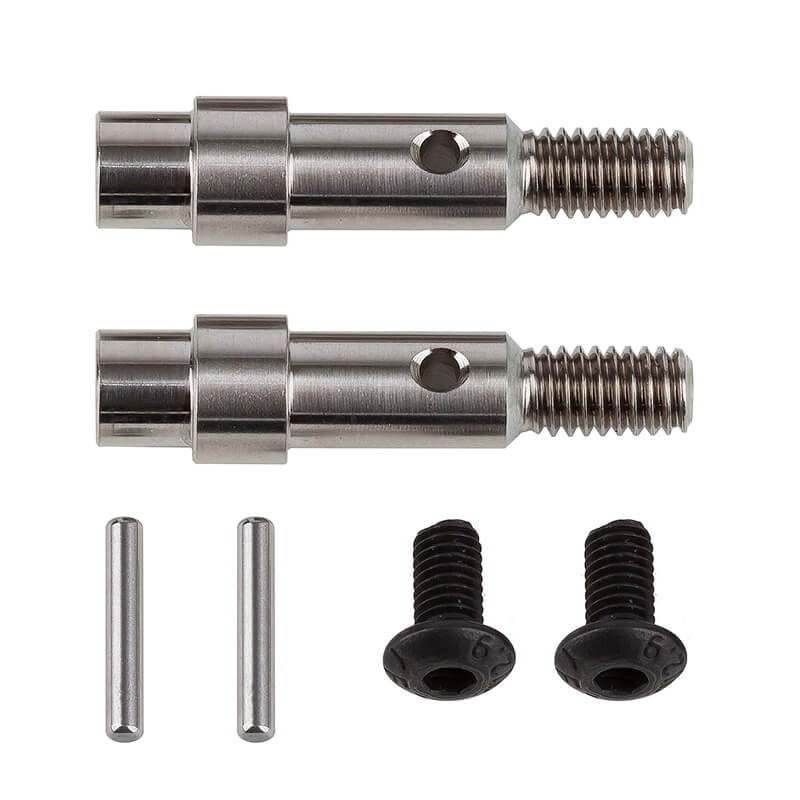 B6 FT TITANIUM HEX ADAPTER FRONT AXLES - ASSOCIATED - AS71181