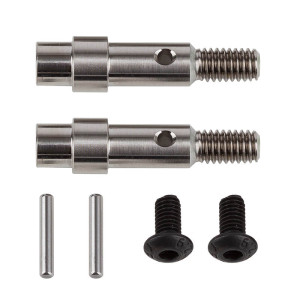 B6 FT TITANIUM HEX ADAPTER FRONT AXLES - ASSOCIATED - AS71181