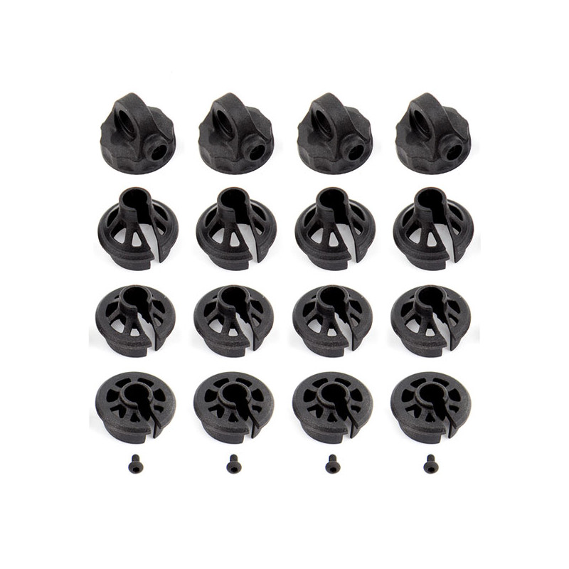B6.1/B74 SHOCK CAPS AND SPRING CUPS - ASSOCIATED - 91814
