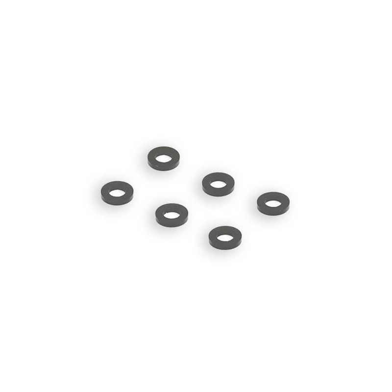 BLACK M3 FLAT WASHER 5.75mm x 1.0mm (6) - CENTRO - C0635-2