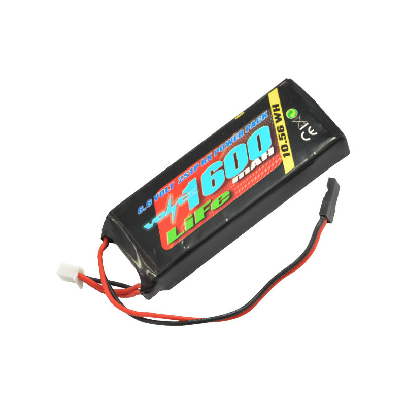 1600mah 2S 6.6V RX LiFe STRAIGHT BATTERY - VOLTZ - VZ0250