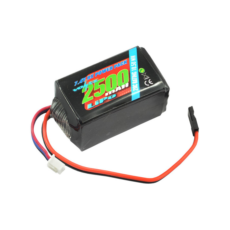 2500mah 2S 7.4V RX LiPo HUMP BATTERY PACK - VOLTZ - VZ0271