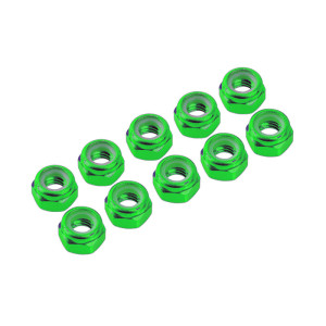 3 mm. ALU. NYLON NUT GREEN (10pcs) - UR1502-GR - ULTIMATE