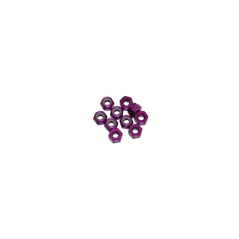 4 mm. ALU. NYLON NUT PURPLE (10 pcs) - UR1512-P - ULTIMATE