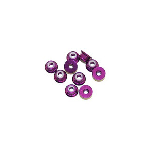 4 mm. ALU. NYLON NUT W/FLANGE PURPLE (10 pcs) - UR1513-P - ULTIMATE