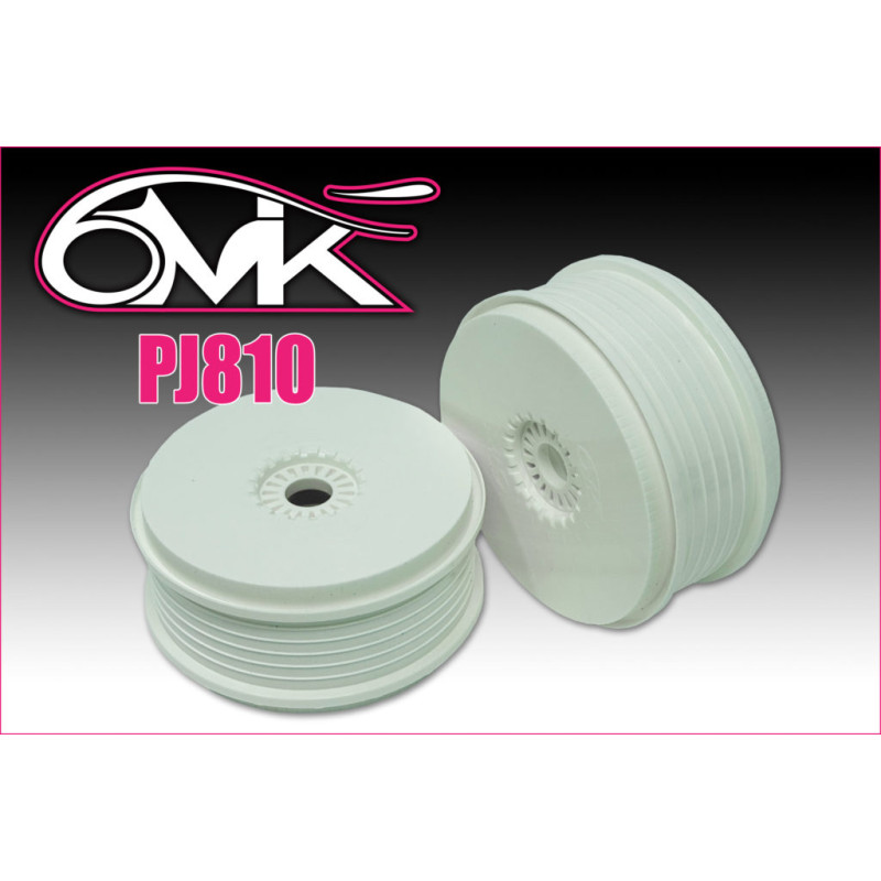 Wheels 1/8 Buggy Mega white (2) - 6MIK - PJ810