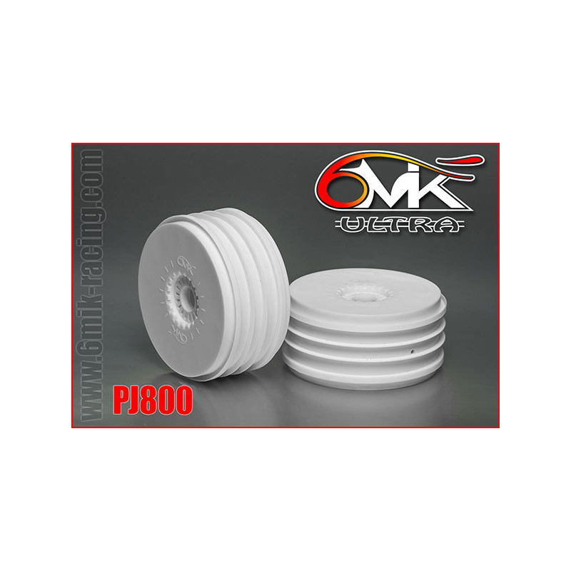 Wheels 1/8 Buggy Ultra white (2) - 6MIK - PJ800