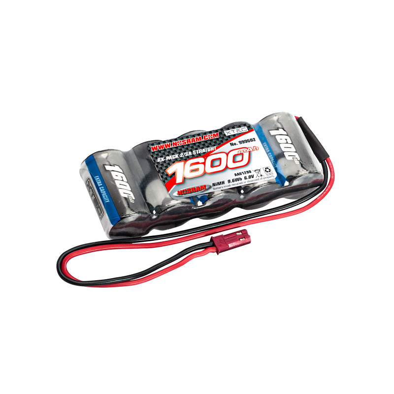 Accu de réception Ni-Mh Plat 1600mah - JR - BEC - NOSRAM - 999602