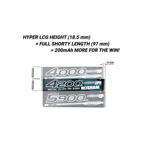 Lipo HLCG 4200mah 2S HV Shorty Graph. 120C/60C - NOSRAM - 999753
