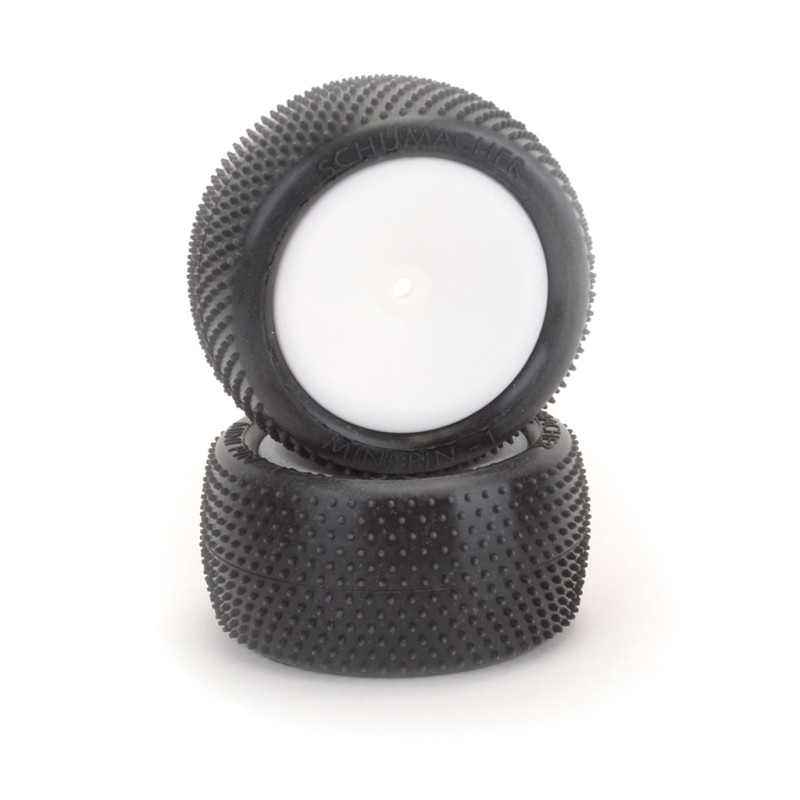 Pneus Mini Pin AR Jaune Montés/Collés (2) - SCHUMACHER - U6818