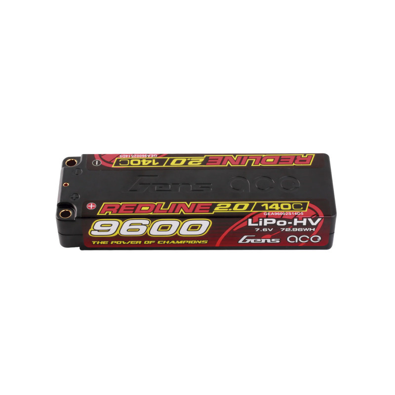 Lipo 2S 9600mah 7.6V HV 140C Stick PK5 - GENS ACE - GA96002S14D5